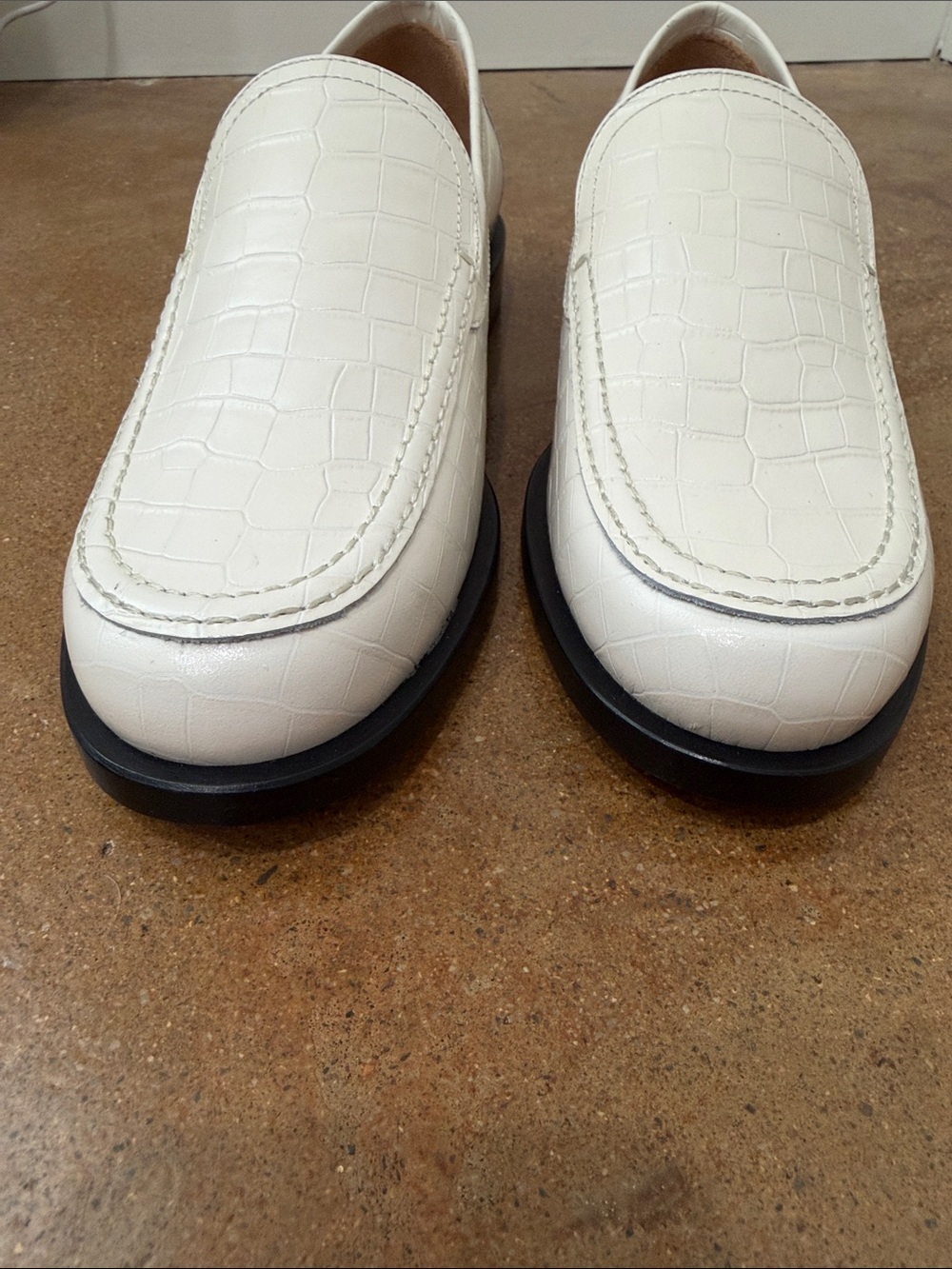 LABUCQ College Loafer White Crocco Leather Loafers EU 40 (US 9.5-10) - Picture 2 of 9